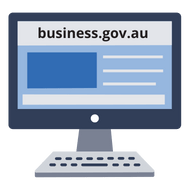 Desktop computer showing business.gov.au website