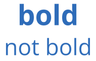 Illustration showing the difference between bold and not-bold text