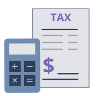 A tax document and a calculator