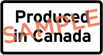 Sample label showing the text Produced in Canada.