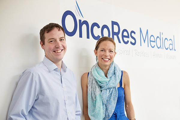 Dr Simon Graindorge (left) and Dr Katharine Giles (right) from OncoRes Medical.