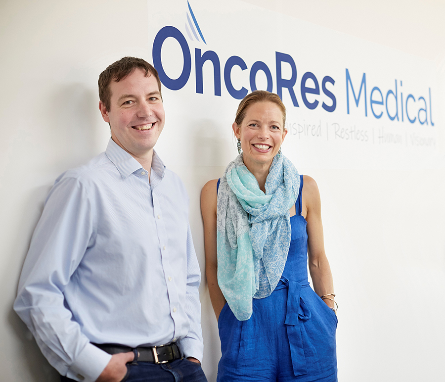 Dr Simon Graindorge (left) and Dr Katharine Giles (right) from OncoRes Medical.