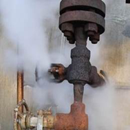 Steam escaping from a valve