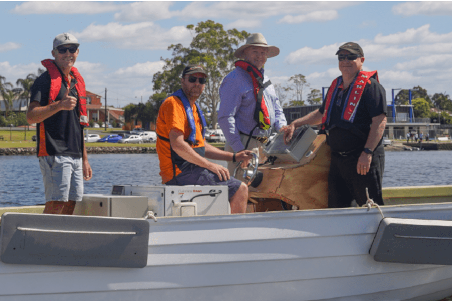 Stebercraft on their test rig  on Taree’s Manning River