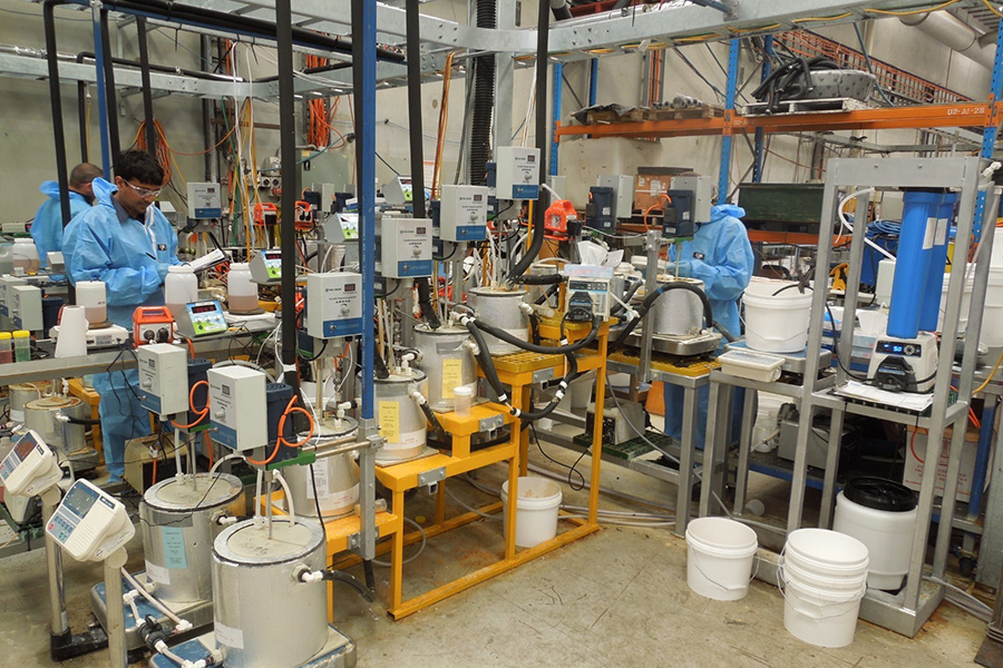 Image shows research equipment at Arafura’s pilot facility in central Australia.